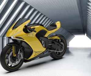 The motorcycle of the future: shape change and 360 ° anti-collision system